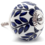 Tirador de Ceramica Petalos Azul