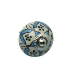 Tirador Ceramica Flor Celeste